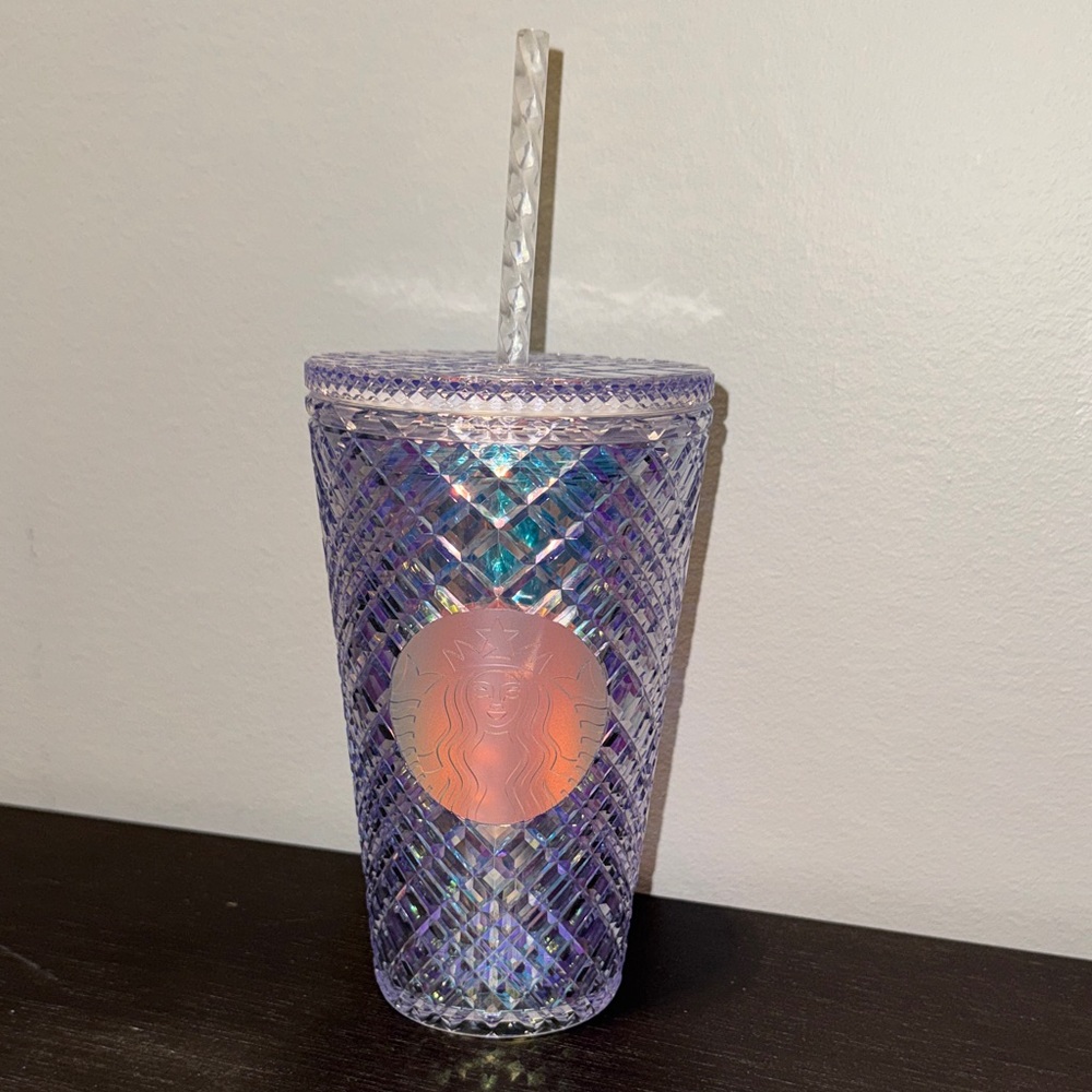 Starbucks Holographic Purple Tumbler with Straw